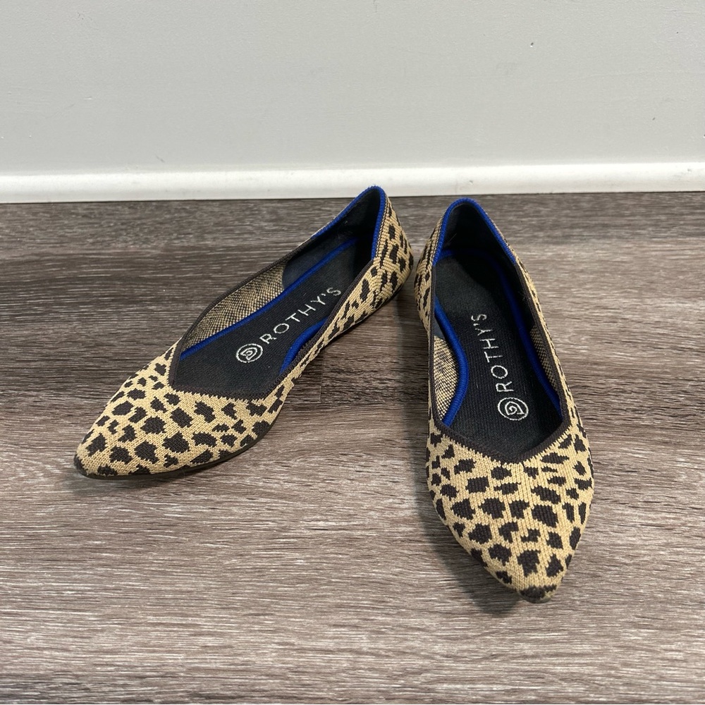 Rothy’s The Point Leopard Print Flats - Size 6